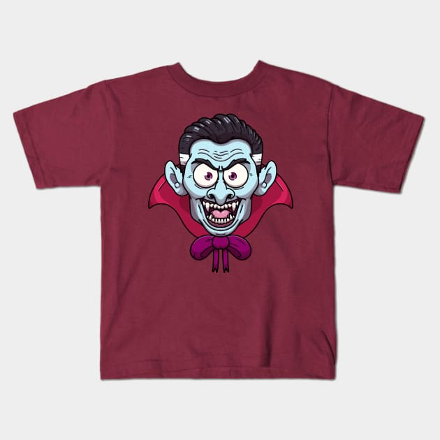 Vampire Face Kids T-Shirt by TheMaskedTooner